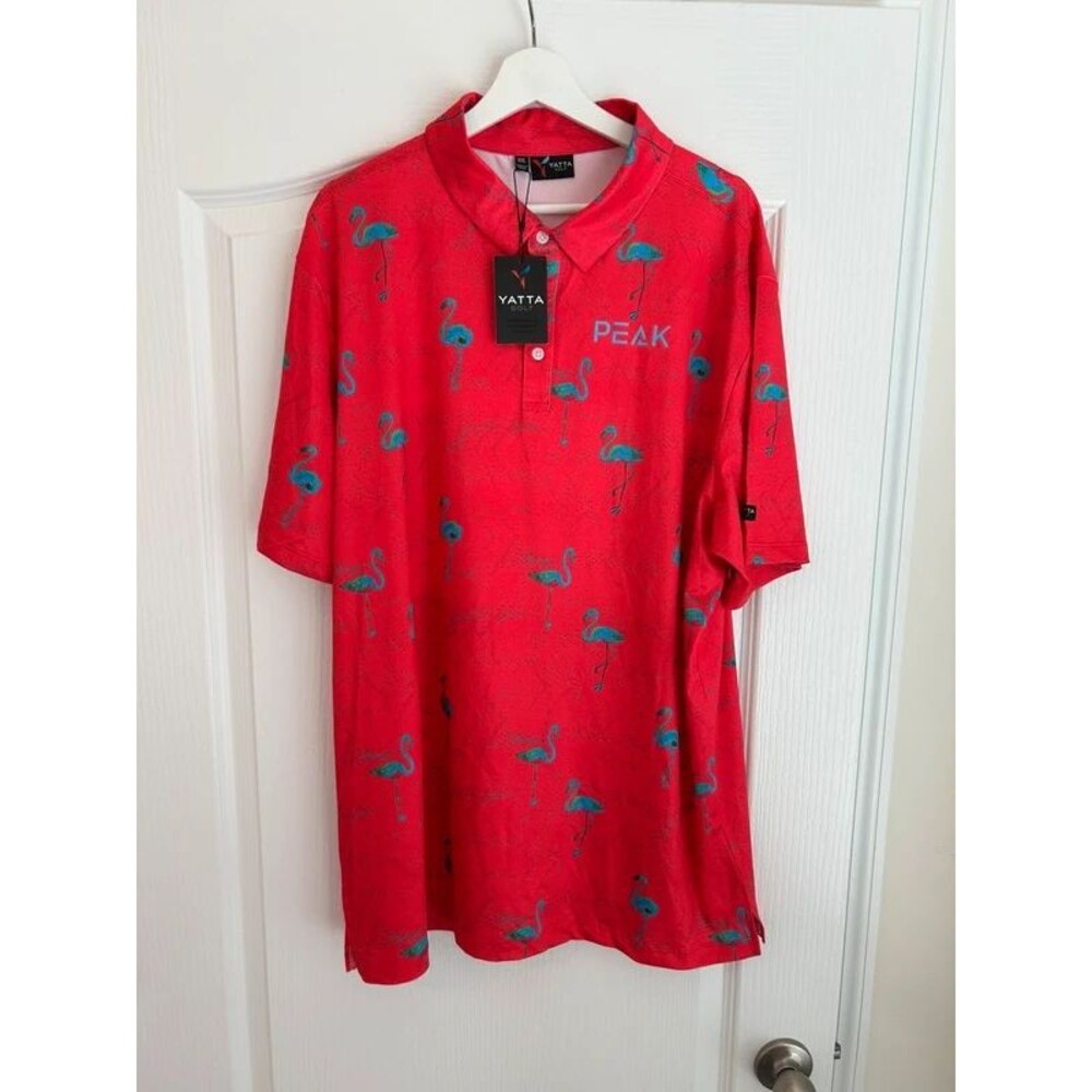 New Yatta Golf Men Polo Just Beachy XXL Flamingo Romanticized Novelty Moisture